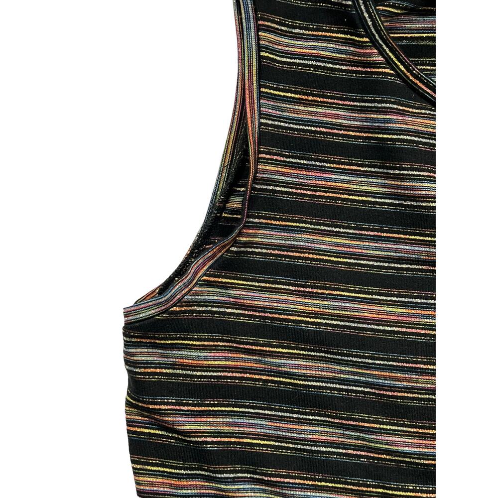 GAP Black and Rainbow Glitter Stretch Tank Top Small - Picture 3 of 5